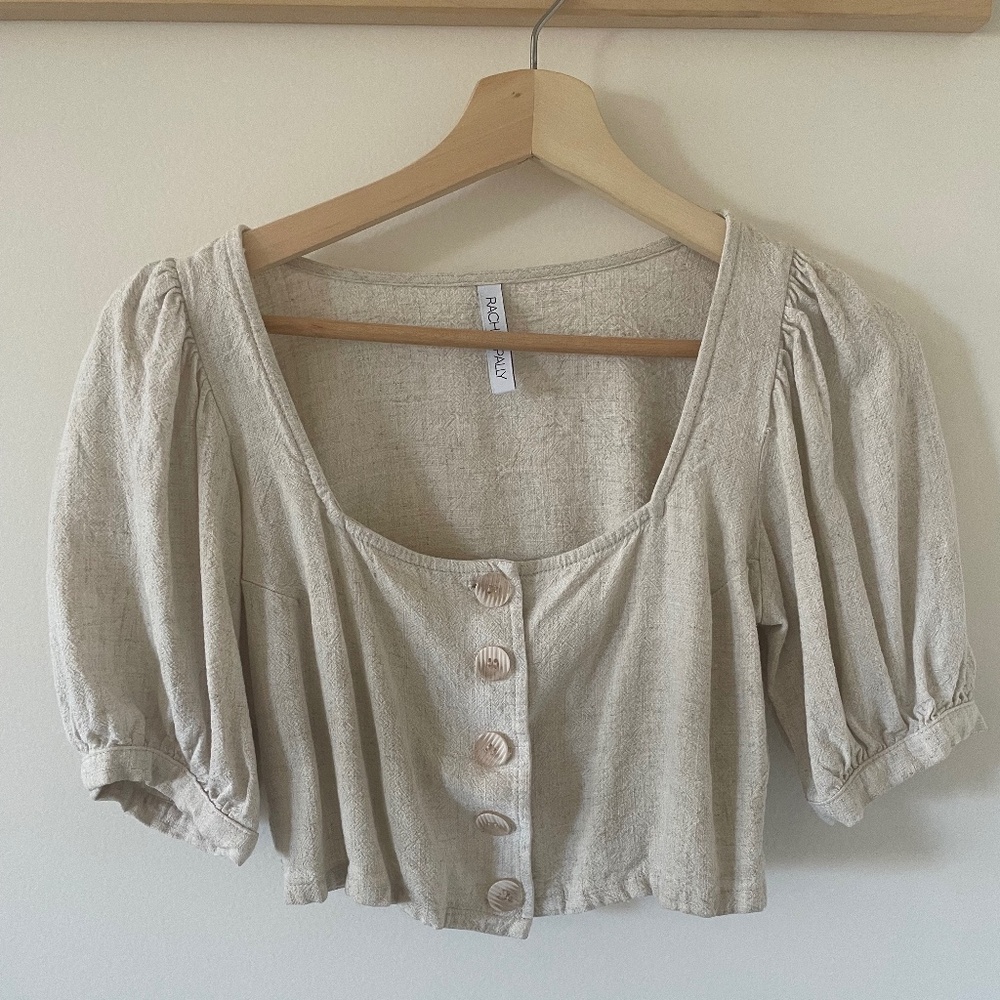 RACHEL PALLY Linen Kimmie Top XS in Natural